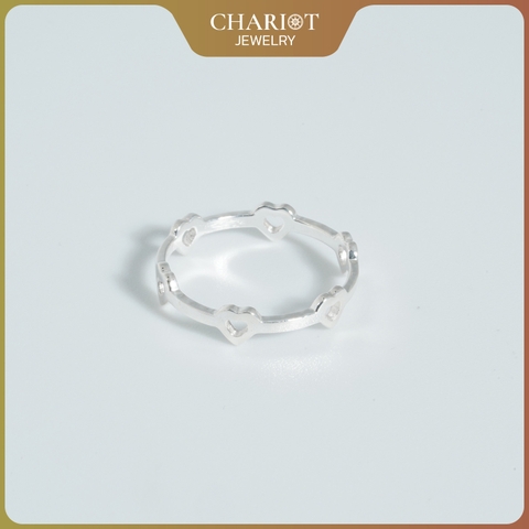Nhẫn bạc S925 NCJ88 trái tim cách điệu, quà tặng Valentine ý nghĩa dành tặng bạn gái, Chariot Jewelry