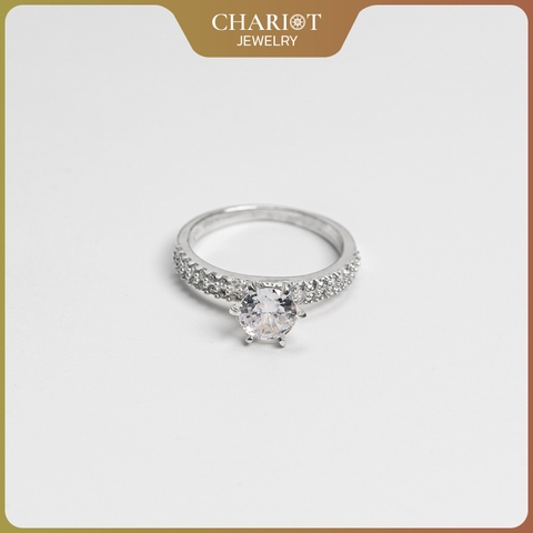 Nhẫn đôi bạc S925 nam nữ NCJ100 Gemstone Sparkle, nhẫn couple bạc, quà tặng 8-3 ý nghĩa dành tặng bạn gái, ChariotJewelry