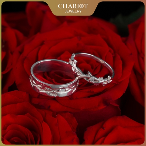 Nhẫn đôi bạc S925 nam nữ NCJ119 Harmony, nhẫn couple bạc, quà tặng 8-3 ý nghĩa dành tặng bạn gái, ChariotJewelry