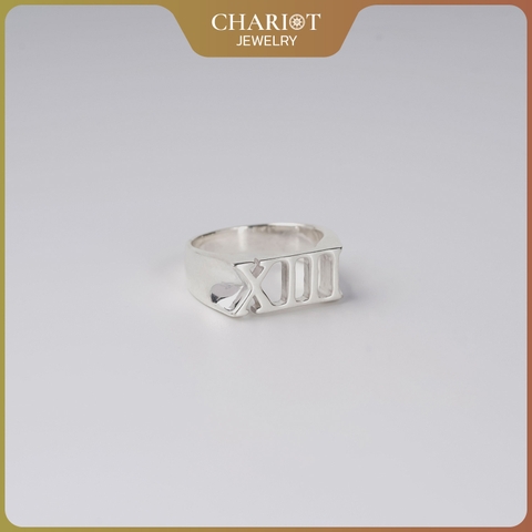 Nhẫn bạc S925 NCJ79 XIII biểu tượng kí tự La Mã ChariotJewelry