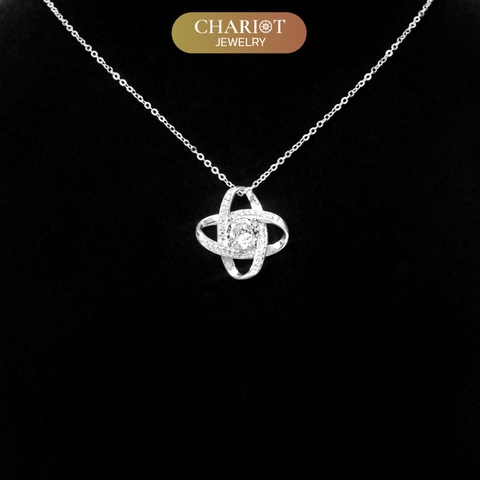Dây chuyền bạc s925 DCJ02 Love Knot đính đá CZ cao cấp ChariotJewelry