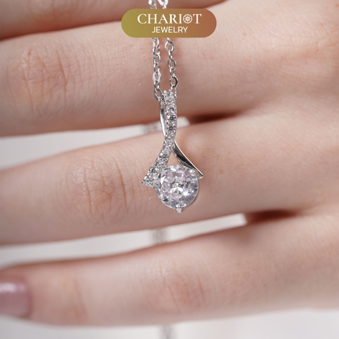 Dây chuyền bạc DCJ03 s925 giọt nước sang trọng nữ tính, quà tặng Valentine, ChariotJewelry