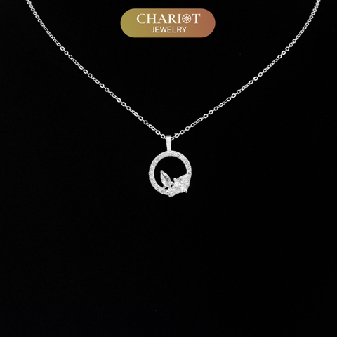 Dây chuyền bạc DCJ21 925 Vòng hoa lá ChariotJewelry
