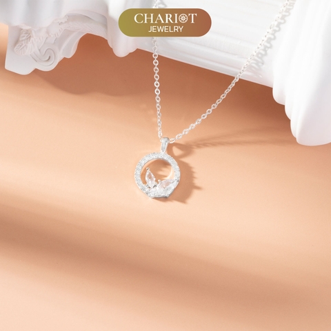 Dây chuyền bạc DCJ21 925 Vòng hoa lá ChariotJewelry
