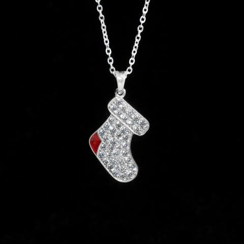 Dây chuyền bạc DCJ35 Red Stocking Christmas S925 ChariotJewelry