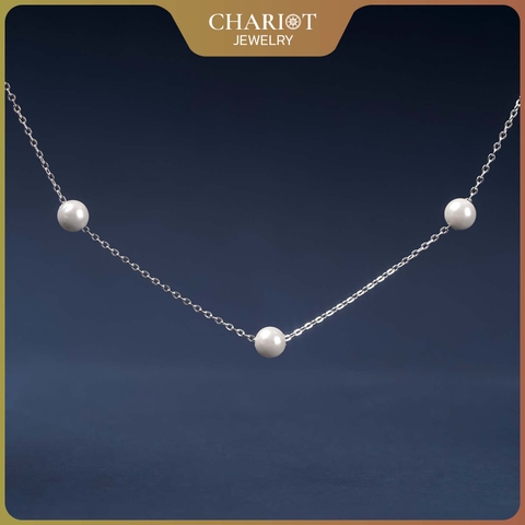 Dây chuyền bạc 925 DCJ80 ngọc trai thanh lịch dịu dàng ChariotJewelry