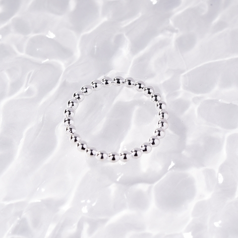 Nhẫn bạc NCJ03 hạt kết trơn, quà tặng sinh nhật  dành cho bạn gái ChariotJewelry
