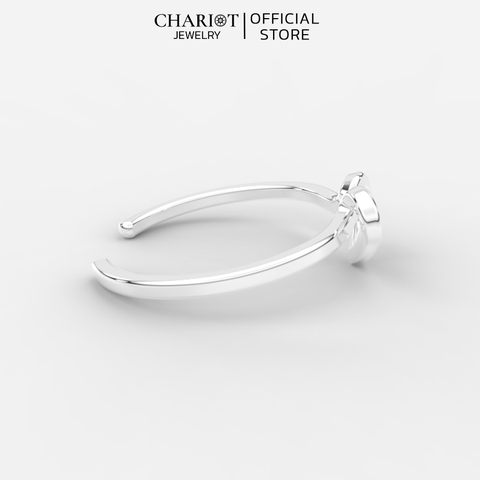 Nhẫn bạc NCJ09 Hình Xoắn Tim Hở, Điều Chỉnh Độ Rộng Chariot Jewelry