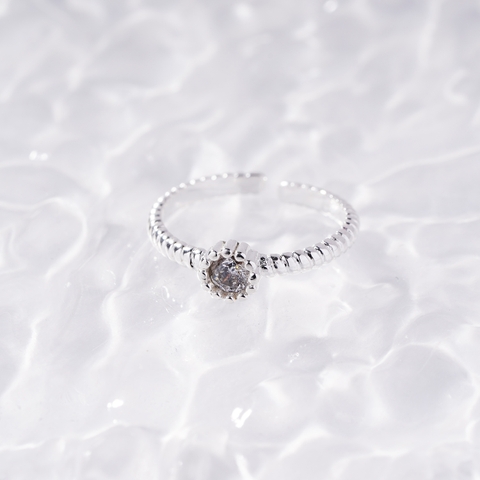 Nhẫn bạc NCJ30 hình mặt trăng đính đá, quà tặng sinh nhật dành cho bạn gái ChariotJewelry