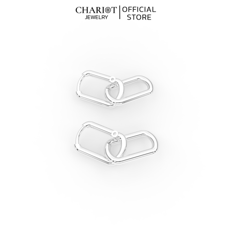 Khuyên Tai Bạc EJC44 Móc Xích Chariot Jewelry