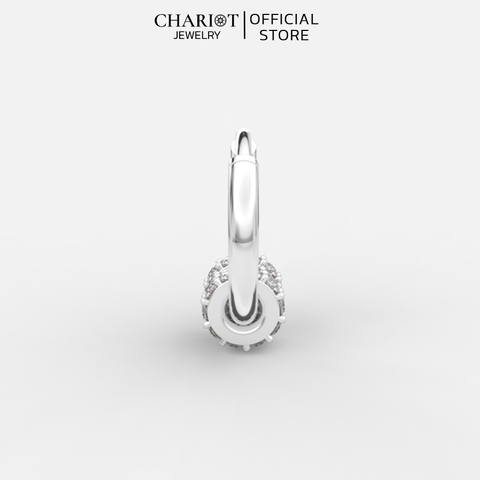 Khuyên Tai Bạc EJC46 Vòng Tròn Đính Đá Chariot Jewelry