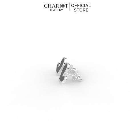 Khuyên Tai Bạc EJC54 Hình Trái Tim Chariot Jewelry