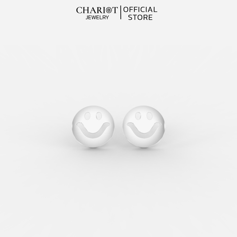Khuyên Tai Bạc EJC63 Mặt Cười Chariot Jewelry