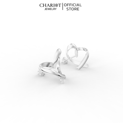 Khuyên Tai Bạc ECJ64 Hình Trái Tim Chariot Jewelry