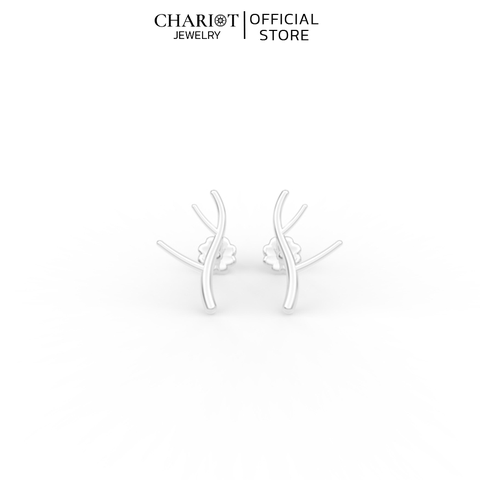 Khuyên Tai Bạc EJC65 Hình Sừng Hươu Chariot Jewelry