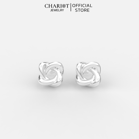 Khuyên Tai Bạc EJC66 Hình Tròn Kết Nối Chariot Jewelry