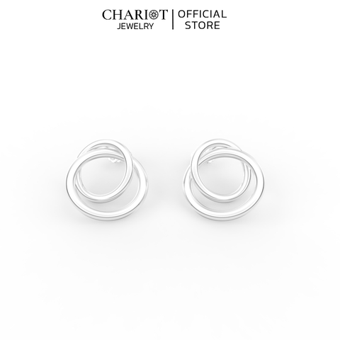 Khuyên Tai Bạc EJC68 2 Vòng Chariot Jewelry