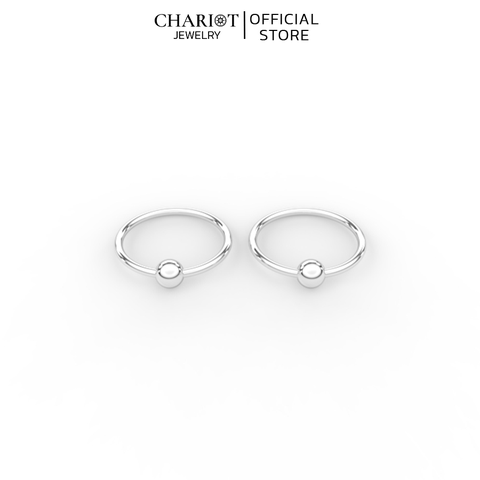 Khuyên Tai Bạc EJC71 Tròn Trơn Chariot Jewelry