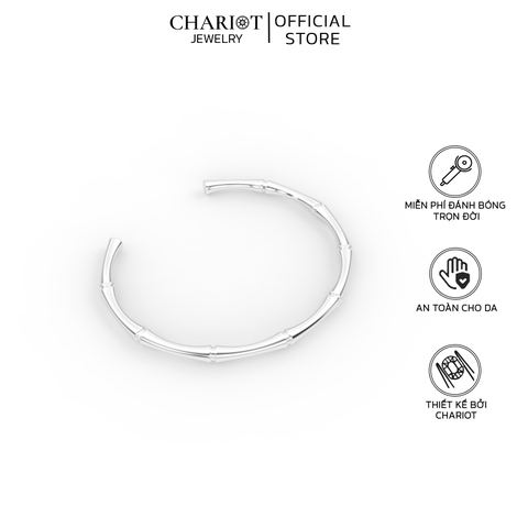 Vòng Tay Bạc BCJ125 Hình Thân Tre Chariot Jewelry