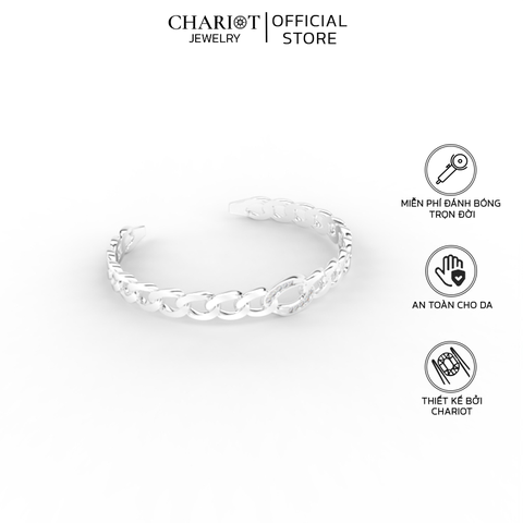 Vòng Tay Bạc BCJ129 Mắt Xích Đính Đá Chariot Jewelry