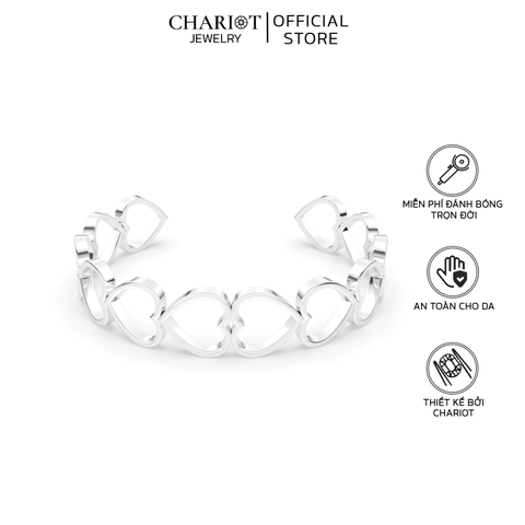 Vòng Tay Bạc BCJ133 Hình Trái Tim Nối Tiếp Chariot Jewelry