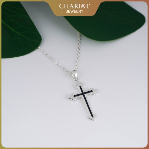 Dây chuyền DCJ107 hình chữ thập bạc 925 cách điệu ChariotJewelry