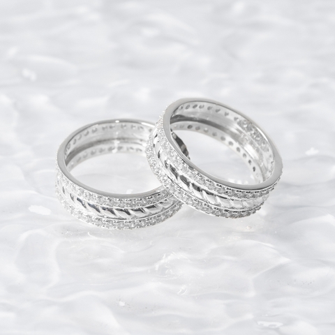 Nhẫn bạc S925 NCJ77 kết nối sức mạnh cho nam ChariotJewelry