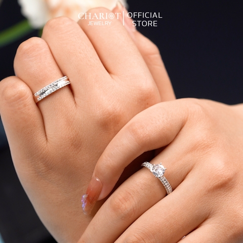 Nhẫn đôi bạc 925 nam nữ ChariotJewelry ND01