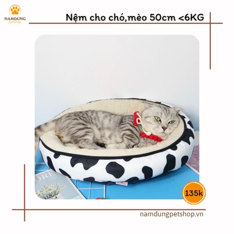 Nệm nằm cho chó,mèo 50cm (dưới 6kg)