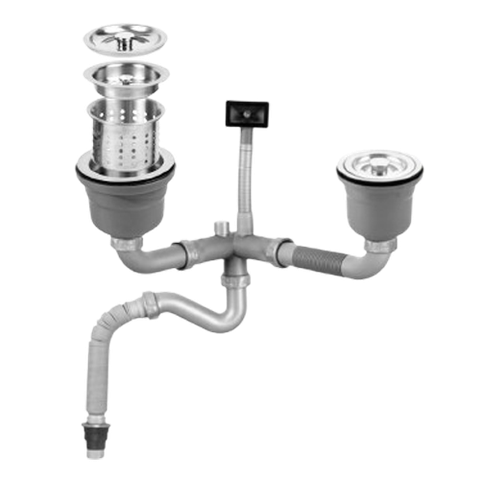 Xi phông ống xả chậu rửa chén bát 2 hố RC-251