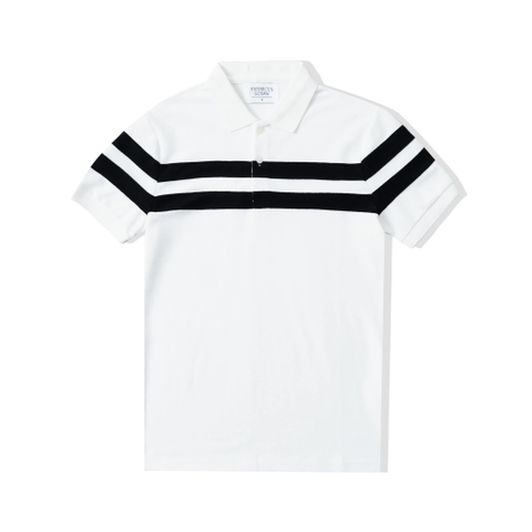 Áo Polo Nam Trắng Sọc Đen