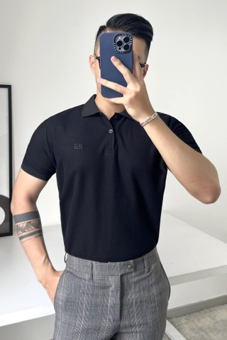 Áp Polo nam đen Basic 100% Cotton