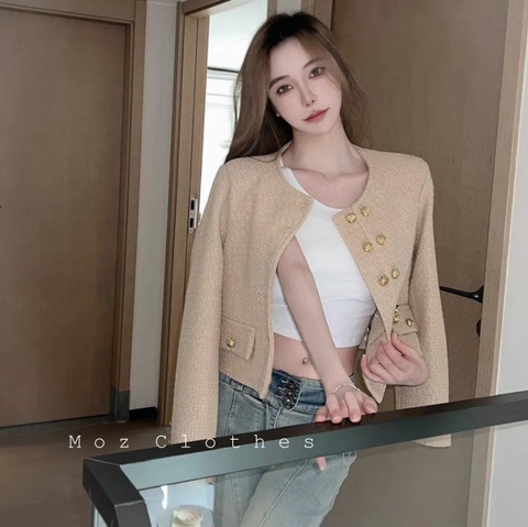 Áo dạ TWEED cúc đồng 4 màu