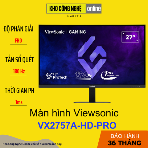 Màn hình Gaming ViewSonic VX2757A-HD-PRO 27 inch, FHD, IPS, 180Hz, 1ms