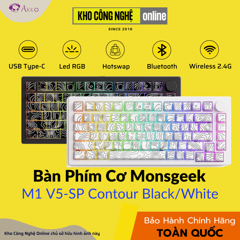 Bàn phím MonsGeek M1 V5-SP Contour Black / Contour White (RGB/Aluminum/Akko V3 Piano Pro)