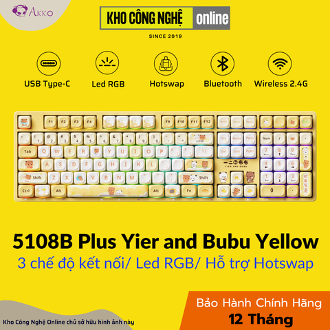 Bàn phím AKKO 5108B Plus Yier and Bubu yellow