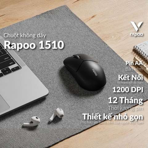 Chuột không dây Rapoo 1510 Silent (Wireless 2.4G / 1200 DPI)