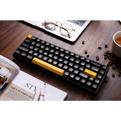 Bàn phím cơ AKKO 3068B Plus Black & Gold (Bluetooth 5.0 / Wireless 2.4Ghz / Hotswap / Foam tiêu âm / AKKO CS Jelly sw)