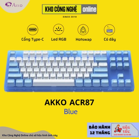 Bàn phím cơ AKKO ACR87 Blue (Hotswap / RGB / AKKO CS sw Jelly Blue)