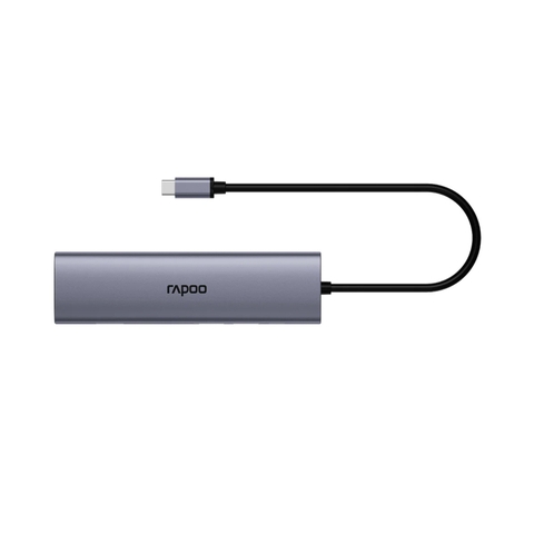 Hub chuyển đổi RAPOO XD71 7in1 - Type C to HDMI 4K, USB 3.0, TF/SD Card, RJ45, PD