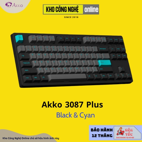 Bàn Phím Cơ AKKO 3087 Plus Black & Cyan | 3087 Plus Prunus Lannesiana (Foam tiêu âm / AKKO CS switch)