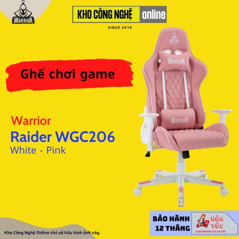 Ghế Gaming Warrior Raider Series WGC206 (White/Pink)