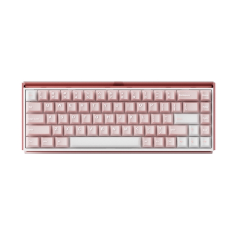 Bàn phím cơ AKKO Ray68 Misty Pink & White