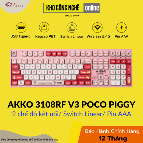 Bàn phím AKKO 3108RF V3 POCO PIGGY