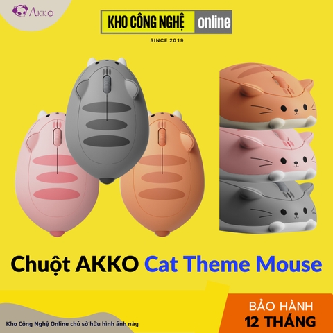 Chuột không dây Akko Cat Theme Mouse - Thiết kế công thái học, DPI 1200