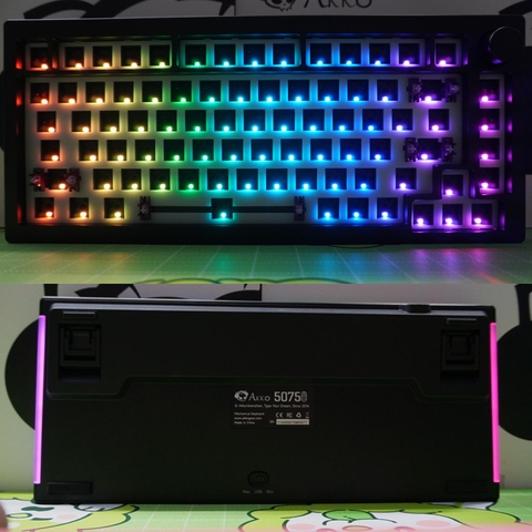 Kit bàn phím cơ AKKO 5075B Via (Multi-modes / RGB / Hotswap / Gasket mount)