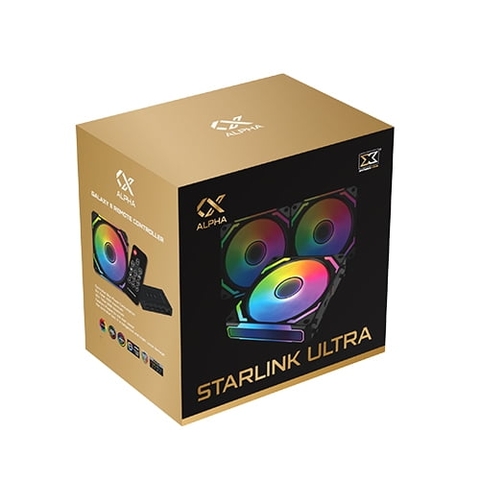 Quạt Tản Nhiệt XIGMATEK STARLINK ULTRA ARTIC - ARGB, INFINITY LIGHT, MODULAR DESIGN, PACK x3, CONTROLLER