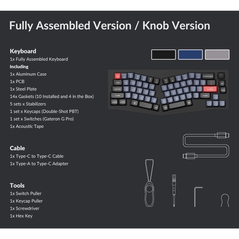 Bàn phím cơ keychron Q8 Alice Layout (Gasket Mount / RGB / Hotswap )