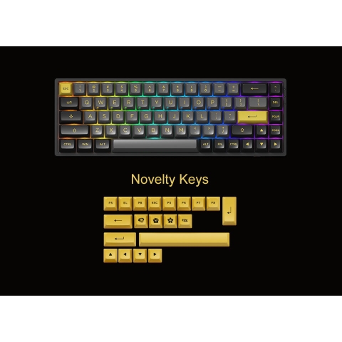 Bàn phím cơ AKKO 3068B Plus Black & Gold (Bluetooth 5.0 / Wireless 2.4Ghz / Hotswap / Foam tiêu âm / AKKO CS Jelly sw)