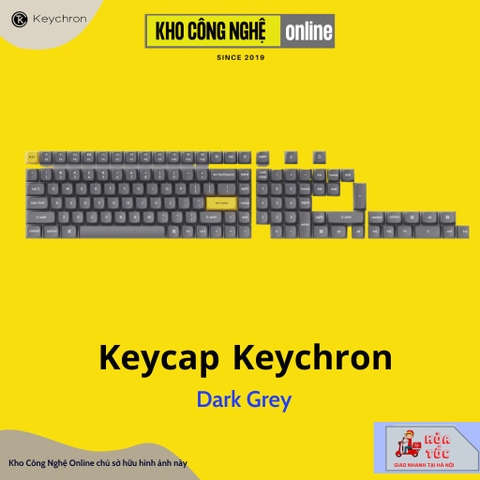 Keycap Keychron PBT Double Shot - OSA Profile (Dark Black / Dark Gray)